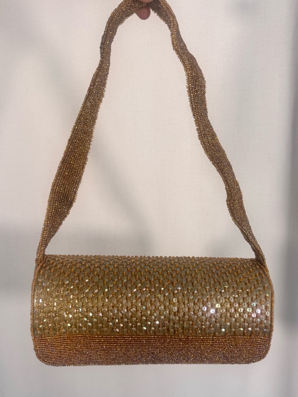 Vintage Off Shoot Beaded Barrel Bag